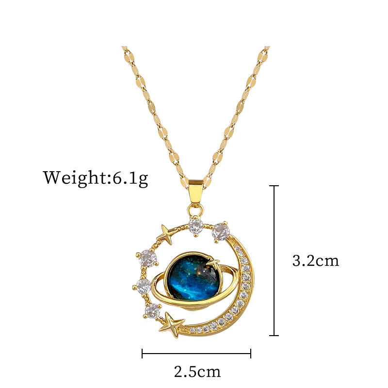 Celestial Dorado con Colgante de Luna y Estrella ✨ 🌙